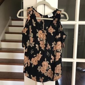Floral Cold Shoulder Top